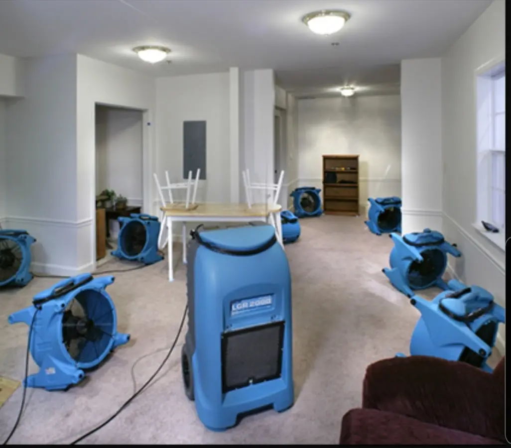 Air movers and dehumidifier setup for Water Extraction & Removal in Duncanville